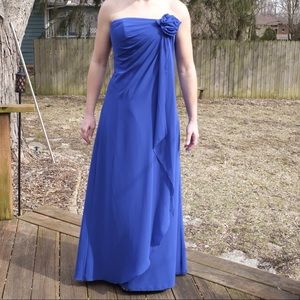 Baylia Designs Peacock Blue Sheath Gown
